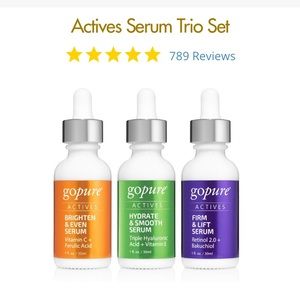 GoPure Active Serums Trio Set, New in Box